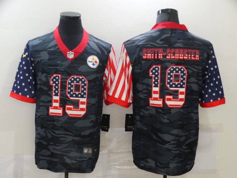 Men Pittsburgh Steelers #19 Smith-schuster Camouflage national flag Nike Limited NFL Jersey